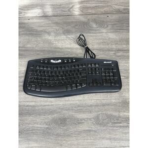 Microsoft Comfort Curve Keyboard 2000 v1.0 USB Wired Ergonomic KU-0459 Tested